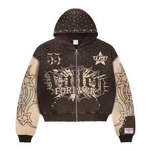 Sweat à capuche unisexe surdimensionné personnalisé avec fermeture éclair, en polaire épaisse pour l'hiver, style streetwear décontracté, fournisseur en gros OEM ODM - Product Image 3