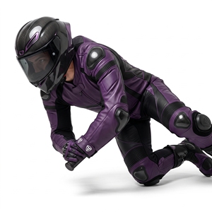 Dumela Moto-Pro <b>Purple</b> Black Leather Windproof Waterproof Breathable Racing <b>Suit</b> Full Body Protection Abrasion Resistant Custom - Product Image 5