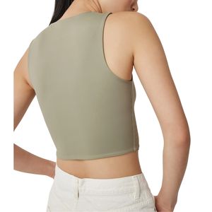 Camiseta Corta Ajustada para Mujer, Cuello Redondo, Elástica, Básica, Lisa, Sexy, de Verano, sin Costuras, para Yoga, Venta al Por Mayor Personalizada - Product Image 3