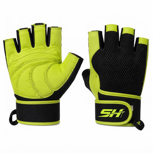 Gants de fitness couleur lime pour hommes avec impression personnalisée, fermeture Velcro, légers, anti-plis, pour la gym et l'entraînement - Product Image 3