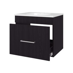 Mobile Bagno Sospeso Wengue con Un Cassetto e Lavabo Serie Elegant Story - Product Image 2