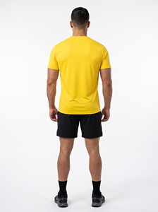 <b>Yellow</b> <b>Men's</b> Short Sleeve O-Neck Casual <b>T</b>-<b>Shirt</b> With Logo Quick Dry 100% Polyester Knitted Regular Fit - Product Image 3