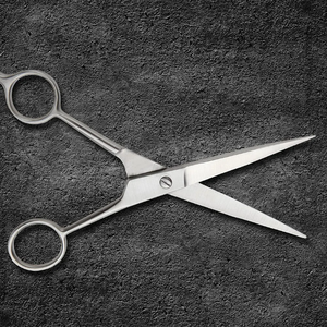 Ciseaux de coiffure professionnels 5 pouces en acier inoxydable, manche en caoutchouc, lame tranchante, repose-doigts pour la coupe de barbe - Product Image 3