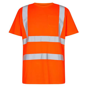 Fournisseur de t-shirts de travail pour hommes en polyester à séchage rapide, haute visibilité, avec bande réfléchissante de sécurité - Product Image 1