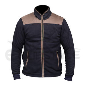 Veste en polaire bleue à fermeture éclair pour homme, col montant, manches longues, coupe-vent, logo personnalisé, veste d'hiver pour l'extérieur - Product Image 1