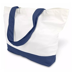 Cotton Canvas Tote Bag with Black Trim Front Pocket Printed Design Adjustable Strap Washable & Eco-Friendly - Product Image 3