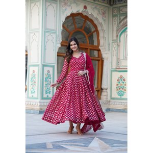 Rich Sequins and Embroidered Cut Work Evening Gown for Party Wear - Product Image 6