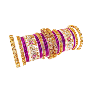 Women's Traditional Bridal Ethnic Fashion Jewelry <b>Set</b> Gold Plated Crystal Stone <b>Bangles</b> 10575602DPU_2.4 - Product Image 2
