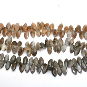 Pierre de lune naturelle facettée en forme de marquise 8x16mm, qualité AAA+, perles semi-précieuses pour la fabrication de bijoux - Product Image 3