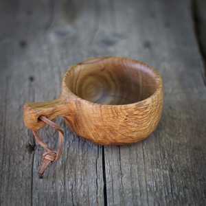 Antique Wooden Kuksa Cup with Ergonomic Handle Handcrafted Eco-Friendly Modern Bar Coffee Mug Orion Handicraft - Product Image 3
