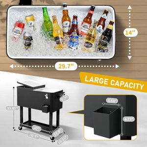 80Qt Black <b>Cooler</b> <b>Box</b> with Drain Pipe Freezer Incubator and Square Foot Tube for Lab or Home Use - Product Image 2
