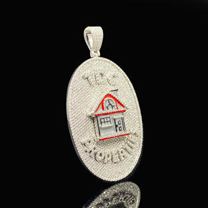 Pendentif personnalisé de luxe en alliage plaqué or avec diamants effet goutte de glace - Product Image 3