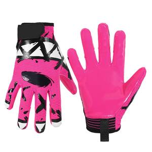 Gants de football américain antidérapants et respirants pour adolescents, en cuir microfibre personnalisé, pour enfants, gants de receveur de rugby - Product Image 1