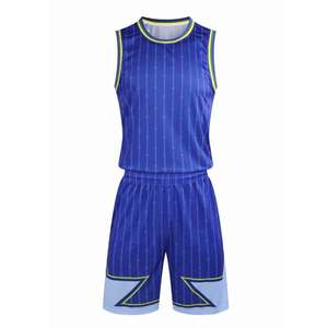 Ensemble d'uniformes de basket-ball classiques pour équipe avec logo personnalisé |   Conception sans manches respirante |   Tenue de sport unisexe d'été 100% polyester - Product Image 1