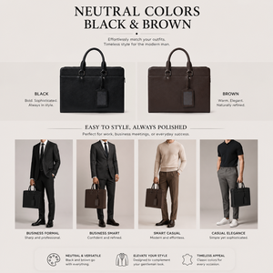 Sac Messager Classique en Cuir de Vachette Saffiano Noir pour Homme, Sacoche de Mode Rigide, Sac à Bandoulière pour Ordinateur Portable avec Fermeture Éclair - Product Image 4
