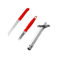 Ensemble d'outils de cuisine multifonctionnels avec allume-gaz et couteau utilitaire tranchant, éplucheur de fruits et râpe manuelle pour légumes