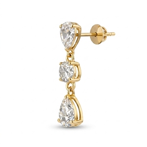 <b>Diamond</b> Stud <b>Earrings</b> 14K Solid Gold IGI Certified Premium Quality Brilliant Stones Brilliant Cut 5 Grams Elegant Women's Party - Product Image 3
