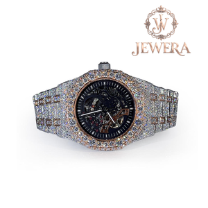 Export Quality Mossinate Elegant Gold and Silver Stainless Steel <b>Watch</b> Genuine Diamond Detailing <b>for</b> a Luxurious Look and Feel - Product Image 1