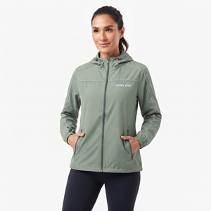 <b>Women</b> Custom Logo Running <b>Jacket</b> <b>Hooded</b> <b>Lightweight</b> Windbreaker Full Zip Sports Training Outdoor Activewear - Product Image 2