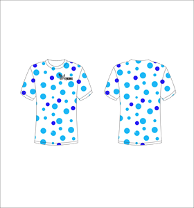 T-shirt à manches courtes pour homme à pois bleus, respirant, coupe classique, col rond, vêtement décontracté - Product Image 1