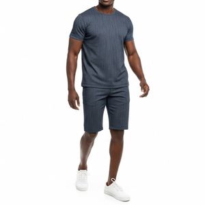Conjunto de Camiseta y Pantalones Cortos para Hombre, Cuello Redondo, Manga Corta, 100% Poliéster, Tela Satinada, Impresión Digital, Fusión sin Costuras, Alta Calidad - Product Image 4