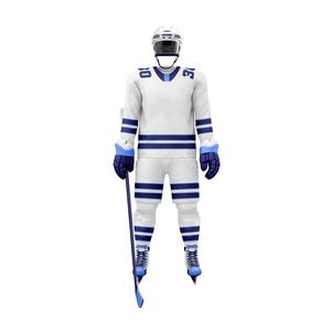 Ensemble de sport de hockey sur glace personnalisé pour hommes, 100 % polyester, séchage rapide, imprimé numérique, uniforme d'équipe de hockey sur glace écologique - Product Image 4