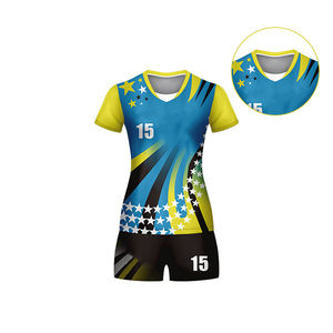 Uniformes Deportivos de Voleibol, Cuello Redondo, Impresión Digital, Unisex, Transpirable, Poliéster, Diseño Personalizado, Servicio OEM - Product Image 4