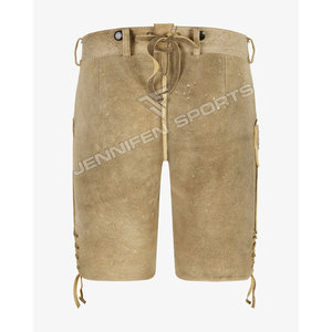 Auténticas Lederhosen de Alta Calidad para Hombre, Estilo Bávaro Tradicional Alemán para el Oktoberfest, Pantalones Cortos de Cuero Vacuno y Gamuza - Product Image 4