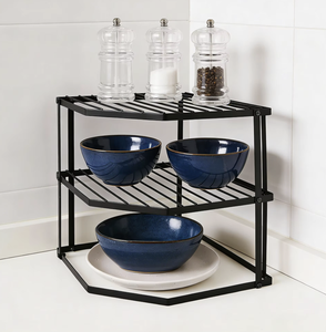 OEM/ODM Vietnam 3 Tier Kitchen Corner Shelf <b>Rack</b> Metal Frame Spice Cup <b>Dish</b> Storage Organizer for Countertop Home Use - Product Image 2