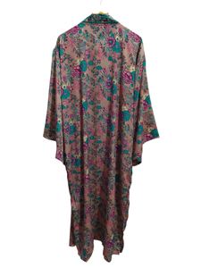 Kimono de seda Bridel con patchwork, túnica larga para cubrir el bikini, ropa de noche, hecho a mano, estilo vintage indio, kimono de sari de seda reciclada. - Product Image 6