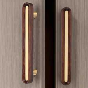 Modern Wooden Cabinet <b>Pulls</b> <b>Bar</b> Shape Minimalist Design Brass Hardware <b>for</b> Kitchen Drawer Handles Durable Furniture Handle - Product Image 2