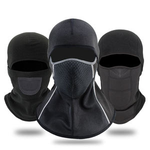 Cagoule polaire d'hiver en molleton, masque facial chaud pour sports de plein air, coupe-vent, cagoule de ski noire - Product Image 1