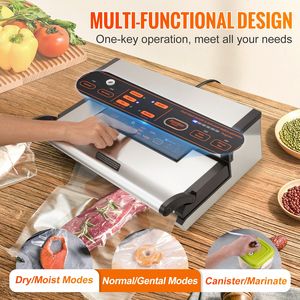 Nuova Macchina Sigillatrice Sottovuoto Potente con Doppia Pompa 95Kpa 350W, Mini Automatica e Manuale per Alimenti Secchi e Umidi, Spina USA - Product Image 4