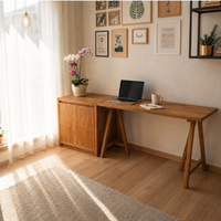 Meuble d'appoint de bureau moderne en bois massif de style chevalet, durable, écologique, tailles et couleurs personnalisables, disponible pour usage commercial OEM