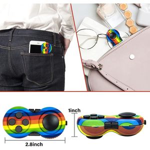 Gioco Antistress Originale con 8 Funzioni, Controller Classico Gommato per Fidget Cube con Cordino, Ottimo per la Concentrazione - Product Image 3