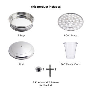 Premium Stainless Steel Holy Communion Single Tray Set 40 Cups Stable Bottom Ring Elegant <b>Mirror</b> Finish Durable Dishwasher Safe - Product Image 5