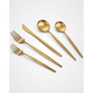 Ensemble de couverts modernes en acier inoxydable poli miroir or et argent, vaisselle écologique, couleur personnalisable pour - Product Image 1