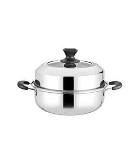 Casserole vapeur en acier inoxydable avec couvercle, multicouche, compatible induction, ustensile de cuisine - Product Image 1