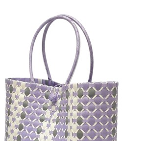 Sac et sac à main faits à la main, violet lavande, en plastique tressé, élégant, pour femme, été, plage, vacances, décontracté, sac à bandoulière, OEM - Product Image 2
