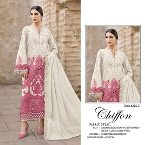 Elegante Traje Salwar Pakistaní de Organza con Bordado a Mano Exquisito, la Elección Perfecta para Ocasiones Festivas y de Fiesta - Product Image 3