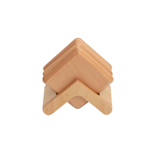 V Shaped Wooden Coaster Holder with Square Coasters Set <b>Rustic</b> Solid <b>Wood</b> Drink Coasters for Home Kitchen Dining Table Decor - Product Image 1