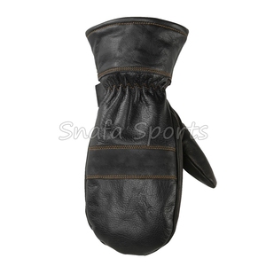 Gants de ski thermiques d'hiver pour la course sur neige en plein air, mitaines de ski en cuir coupe-vent, gants de snowboard de haute qualité avec logo personnalisé - Product Image 3