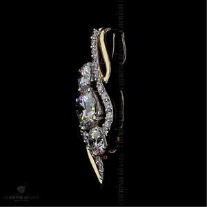 Collier Pendentif Éternel Tourbillon à Trois Pierres en Diamant de Laboratoire Or Tendance Coupe Fine Vente Export - Product Image 3