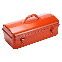 Baúl de Almacenamiento Metálico Monocromático Color Rosa Empolvado, Rectangular, con Cierre de Bisagras, Diseño Clásico con Tapa para Artículos Diversos, 1 Nivel - Product Image 2