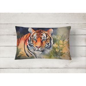 New Watercolor Wildlife Tiger 2992 12Hx16W <b>Throw</b> <b>Pillow</b> for Indoor Couch Bed & Outdoor Patio Washable for Indoor & Outdoor Use - Product Image 2