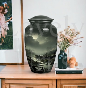 Urna funeraria verde con diseño de luna para cenizas de cremación, urna grande para adultos, urna conmemorativa, recuerdo decorativo, tributo. - Product Image 4