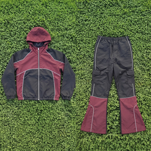 Unisex Waterproof Tracksuit Set Hooded Jacket Flare Pants 100% Nylon <b>Wind</b> <b>Breaker</b> Suit Women Hiking Camping Rain Tracksuit Men's - Product Image 1