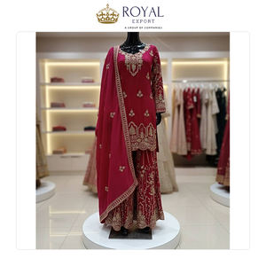 Collection de vêtements indiens de haute qualité, magnifiques et élégants, en pur Georgette de Fox, avec broderies et sequins. - Product Image 3