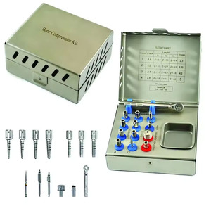 Kit d'outils universels pour implants dentaires : Forets coniques, Dilatateurs osseux, Fraises à trephination, Instruments manuels en acier inoxydable certifiés CE - Product Image 3