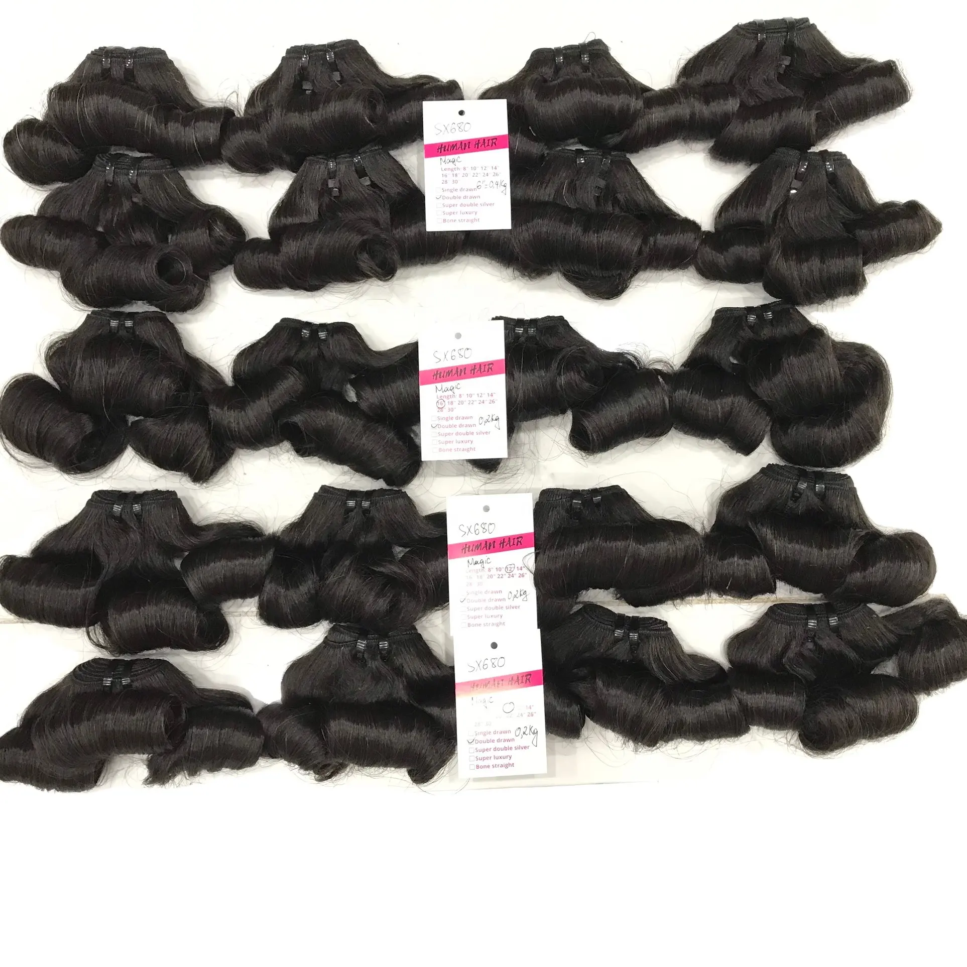 Droshipping Wholesale Black Magic Curly Weft Hair Extension from 100% Vietnamese Human Hair
